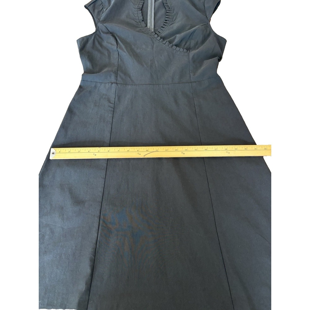 Vintage Y2K Le Chateau‎ Dress LBD black dress ruffled crossover whimsigoth sz XL - Picture 5 of 12